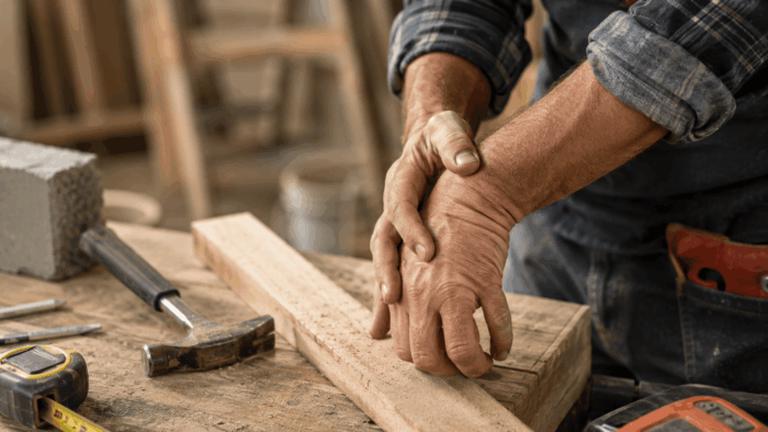 Patologie della mano nei lavoratori manuali con dolore al polso e alle dita